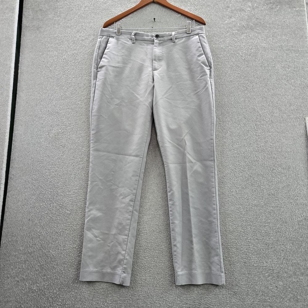 Calvin Klein Men Pants 34X32 Gray Embroidered Dress Pants‎ Chino  30" Inseam
